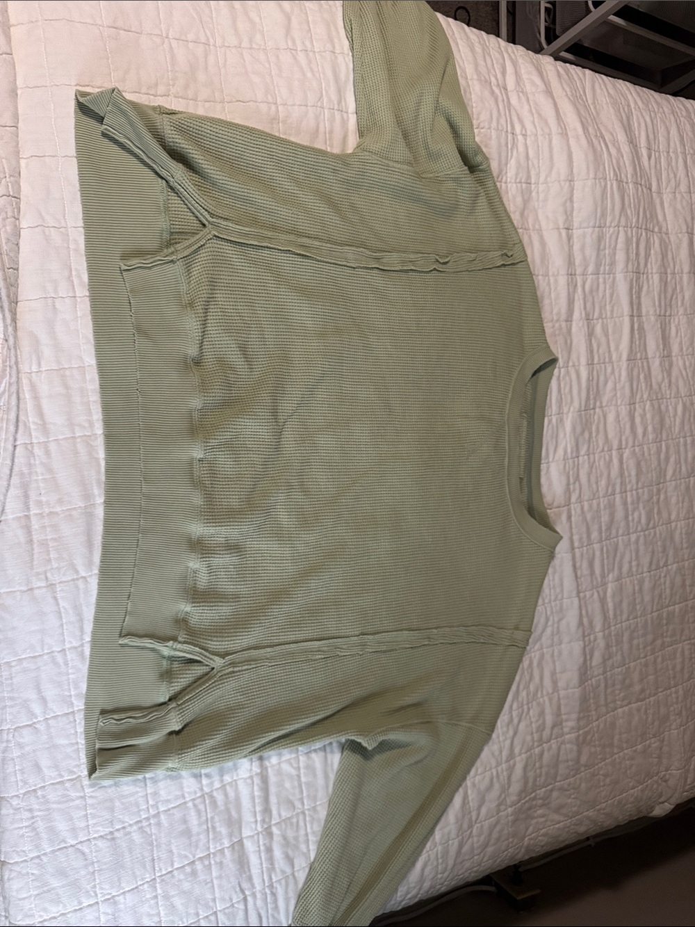 American Eagle Outfitters Sage Green Waffle Knit Pullover